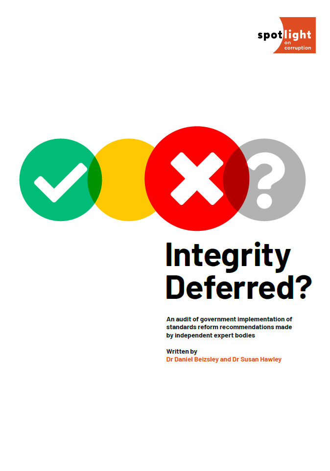 Cover of the Integrity deferred report