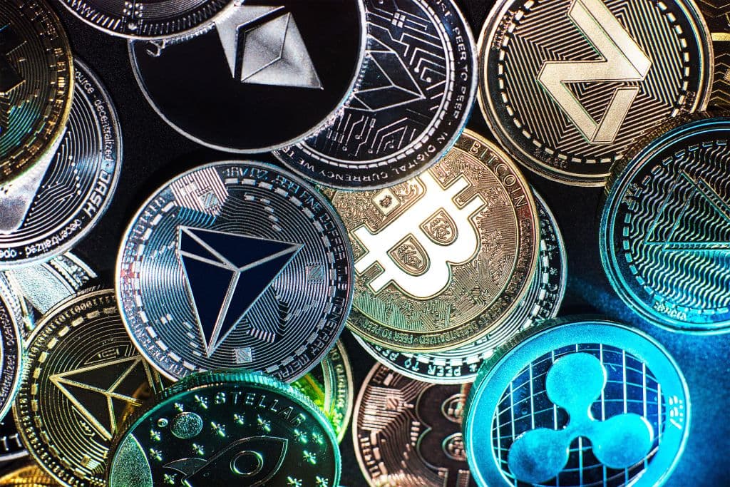 An image depicting various types of cryptocurrencies used to illustrate an article on crypto donations